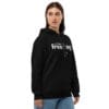 Woman in black Literary Freeing hoodie.