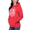 Red hoodie with "Anti Social Moms Club" logo.