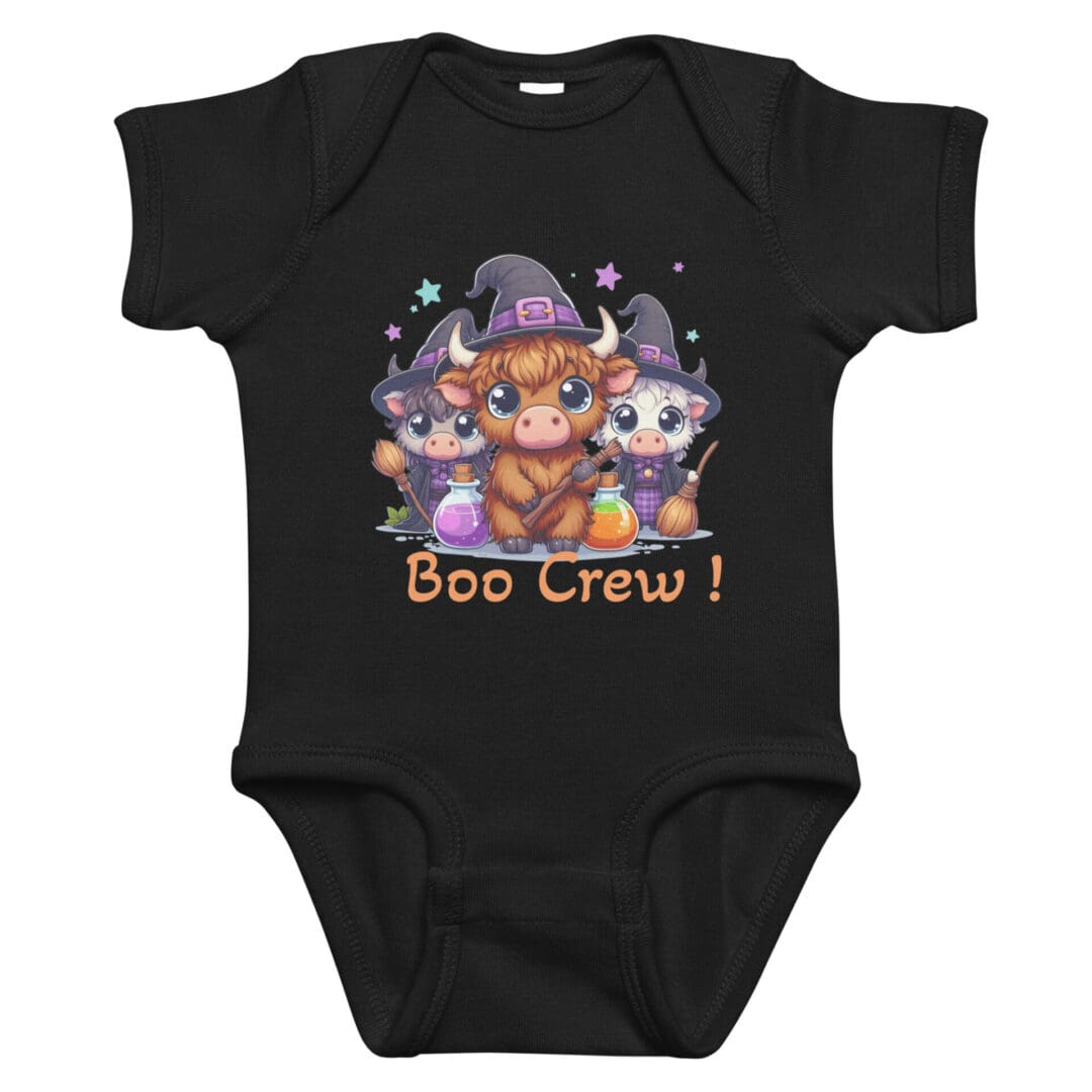 Baby onesie with cute witch cows.
