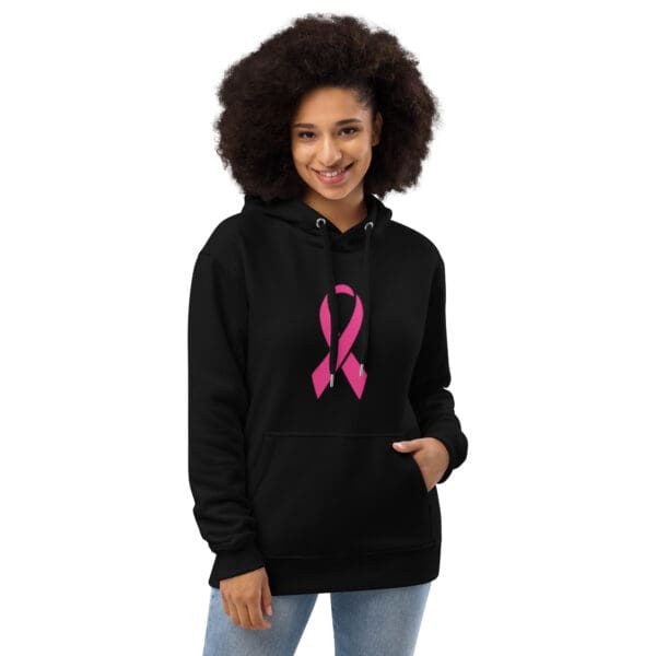 Premium eco hoodie pink ribbon