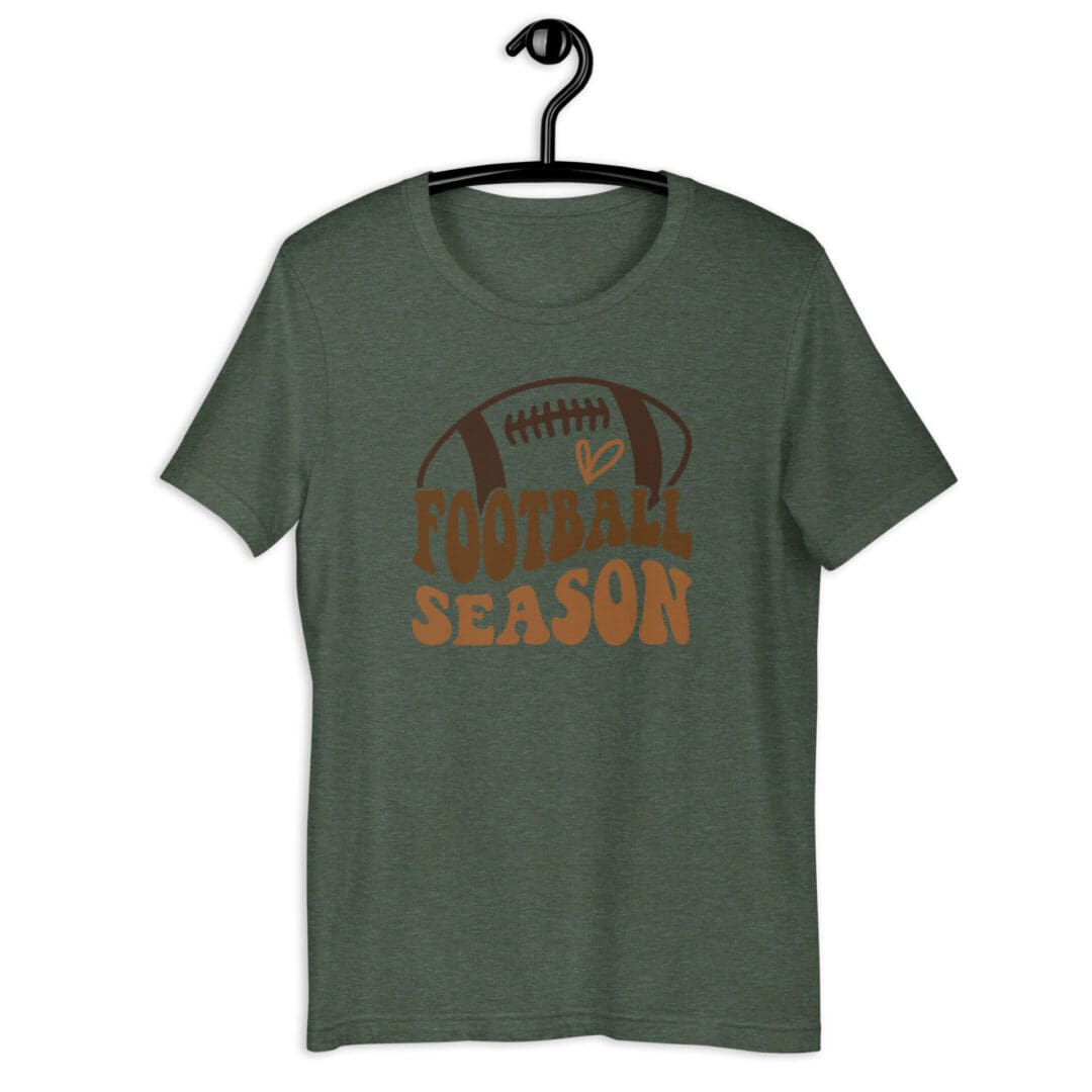 Green T-shirt with "Football Season" print.