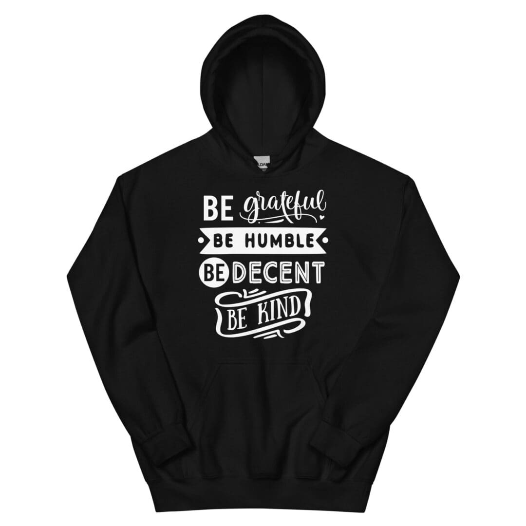 Black hoodie with motivational text design.